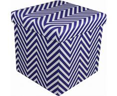 QIHANGCHEPIN Sorbus Storage Cube - Faltbar/Zusammenklappbar mit Deckel - Perfect Hassock, Fuß Hocker, Spielzeug Aufbewahrungstruhe und Mehr (Schwarz) (Farbe : Blau)