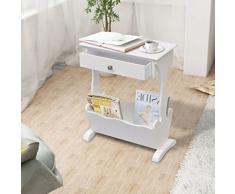 Lingjiushopping Zeitschriftenständer Melrose weiß Material: MDF Zeitschriftenständer