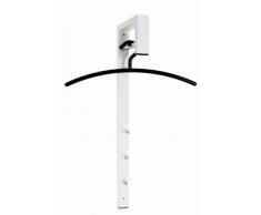 Haku Möbel Wandgarderobe - Stahlrohr weiß lackiert 3 Haken Höhe 70 cm