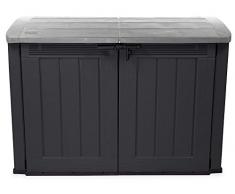 Ondis24 XXL Mülltonnenbox für 3 x 120 Liter Mülltonnen Fahrradgarage Gartenmöbelbox Gerätebox Gartenbox Gartenschuppen XXL (Anthrazit/Grau)