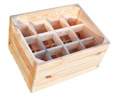 Kistenkolli Altes Land Flaschenregal Henry/Natur/geflammt Maße ca 50x40x30cm Regalkiste Flaschenablage Weinregal Apfelkiste/Weinkiste (Natur)