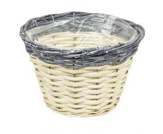 Natur Übertopf Blumentopf D 20 cm grau Schale ökologisch Korb Flechtweide