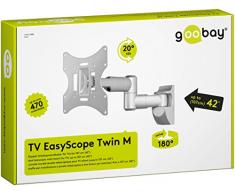 Goobay LCD-4 Universeller Wandhalter für LCD und Plasma TV, 25,4 cm -76,2 cm (10 Zoll - 30 Zoll), neigbar,schwenkbar, silber