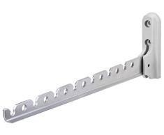 Gedotec Aufbau-Haken Kleiderhaken Garderobe Kleiderlüfter klappbar ALISA | Länge 330 mm | Aluminium silber | Klapphaken für Kleiderbügel | 1 Stück - Wand-Kleiderhalter für Balkon & Schränke