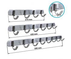 Hakenleiste 6 Kleiderhaken EDELSTAHL rostfrei Garderobenhaken Wandhaken 6 Haken