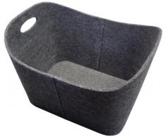 Fischer Holzkorb mit Filzbezug, grau, 99157