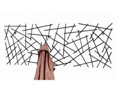 Haku Wandgarderobe Sticks 42862 mit 6 Garderobenhaken Schwarz 100cm Breit