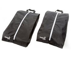 HOPEVILLE Extra große Schuhtaschen im 2er Set, Premium wasserundurchlässige Schuhbeutel trennen saubere Kleidung von schmutzigen Schuhen auf Reisen, Freizeit und Urlaub (Schwarz)