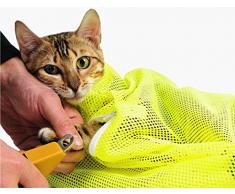TECH-P Creative Life verstellbare multifunktionale Polyester-Wäschetasche für Katzen, zum Waschen von Nägeln, Gelb