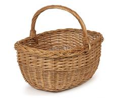 TYSK Design Einkaufskorb - Henkelkorb, Korb zum Einkaufen/Marktkorb geflochten aus Weide