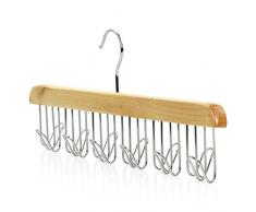 Naturfarbener Holz Gürtelbügel - 12 Haken - Hangerworld