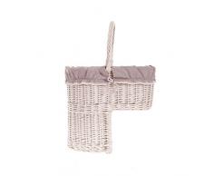 e-wicker24 Treppenkorb für die Zeitungen, Weidenkorb auf die Treppen, Zeitungskorb aus Weide, Zeitungsständer, Weidenkorb für Zeitschriften