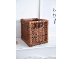 Vivanno Flechtkorb Regalkorb Schrankkorb Rattan braun Attraktiv - 26 x 23 x 26 cm