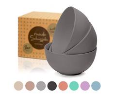 bambuswald© umweltfreundliche Schüsseln (6 Stück) - Schale 16cm Ø & 7cm Höhe - Müslischale Salatschale Obstschale Suppenschüssel | Geschirr aus Bambus : spülmaschinenfest lebensmittelecht ultraleicht