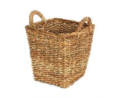 Flechtkorb/Papierkorb Natur mit Henkel | Seegras | Fair Trade (Klein)