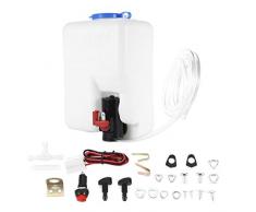 heacker Auto Windschutzscheibe Glas Wischersysteme Waschbehälter, Scheibenwasch Universal-Waschmaschine Behälter-Wasser-Pumpen-Flasche Reservoir Installation Kit