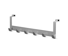MDCASA Türgarderobe lang für die Rückseite - Edelstahl mit Anti Fingerabdruck Beschichtung - Hakenleiste Tür - Handtuchhalter Bad - Türhakenleiste - 520 x 145 x 68 mm