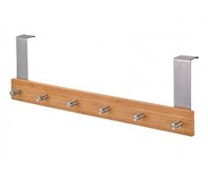 Haushalt International Türgarderobe, Handtuchhalter, Garderobe aus Bambus mit 6 Haken