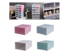 Unisex Transparente Schuhaufbewahrung Set Stapelbar Aufbewahrungsbox Storage Box aus Plastik,Platzsparend Schuhbox Schuhkarton Schuhschachtel Allzweckbox Schublade 27.5 * 18.5 * 9.5cm