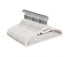 SONGMICS Kleiderbügel, 50 Stück, Antirutsch, Premium-Qualität, langlebig und dünn, 0,5 cm dick, platzsparend, starker hochwertiger Kunststoff, für Erwachsene, 41,5 cm breit, Weiß CRP41W-50