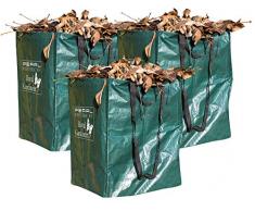 Royal Gardineer Gartenabfallsack: 3er-Set Gartensäcke für Laub & Co, bis 120 Liter & 25 kg, rechteckig (Laubsack)