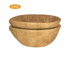 Yuehuam Garten Hängekorb & Kokosnuss Liner Runder Blumentopf Kokosfaser Ersatz Liner für Wandbehang Körbe Pflanzenkorb (35Cm 2 Stück)