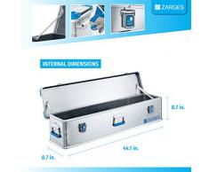 ZARGES Aluminium-Universalbox - Inhalt 63 l - Außenmaß LxBxH 1200 x 300 x 250 mm - Alu-Box Alu-Kiste Aluminiumkiste Aluminiumkisten Box Eurobox Kiste Kiste Aluminium Kisten Aluminium Mehrwegbox Transport-Behälter Transport-Stahlbox Transport-Stahlboxen