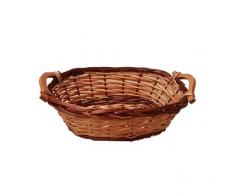 ovaler Korb aus geflochtenem Rattan-Holz, ideal als Geschenkkorb, zur Aufbewahrung, Küchenkorb, Brotkorb, Präsentkorb, Rattankorb leer, L 45cm x B 28cm x H 15cm