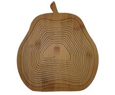 Obstkorb Birne - wunderschöner Klappkorb 30 x 30 cm aus Bamboo Bambusholz Faltkorb Holzkorb Korb Schale aus Bambus Obstkorb Dekoschale Obstschale Holz faltbar Gemüseschale Obstteller, ideal auch als Untersetzer für Töpfe, Pfannen