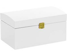LAUBLUST Große Holztruhe Gewölbter Deckel - 26x16x13cm, Weiß, FSC® | Allzweck-Kiste aus Holz - Aufbewahrungskiste | Deko-Kasten zum Basteln | Erinnerungsbox | Geschenk-Verpackung | Spielzeug-Truhe