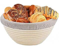 JWCN Runder Brotprüfkorb Rattankorb Handgemachte Rattanschale Selbstgemachtes Brot für aufsteigenden Teig Professionelle Backwerkzeugbäcker Prüfkörbe für Sauerteig-B. Uptodate