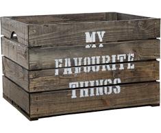 Obstkiste Johanna in dunkel / Natur oder geflammt Masse ca. ca 49 x 30 x 28 cm xxxaus dem Alten LandxxxWeinkisten Obstkisten Holzkiste Dekokiste Regal (Dunkel MY FAVOURITE THINKS)