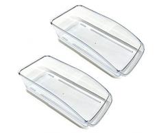 HAC24 2er Set Kühlschrank Korb Transparent Aufbewahrungsbehälter Organizer Kühlschrankbox Gemüse Obst Gefrierschrank Schubladenkorb