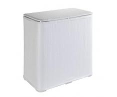 WENKO 62012100 Wäschetruhe Wanda, Wäschekorb mit Deckel Fassungsvermögen: 65 l, Kunststoff, 49 x 50 x 27 cm, Weiß