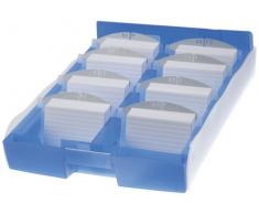 HAN Archivbox CROCO-DUO 9987-643 in Transluzent-Blau / Hochwertiger Karteikasten mit A-Z Register / Für bis zu 2.200 DIN A8-Karten