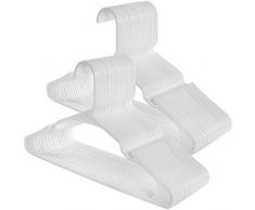SONGMICS Kleiderbügel, 50 Stück, Premium-Qualität, langlebig und dünn, 0,6 cm, platzsparend, starker hochwertiger Kunststoff für gute Belastbarkeit, für Erwachsene, 41,5 cm breit, Weiß CRP03W-50