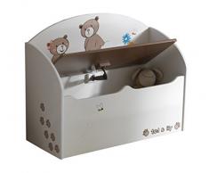 Demeyere 234549 Spielzeugtruhe Ted und Lily für Kinderzimmer 69.5 x 55.5 x 29.5 cm, beige / chocolate