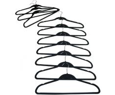 H & L Russel Ltd Raumspar-Kleiderbügel, Samt, 10 Stück, schwarz