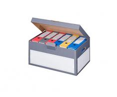 Archivbox Archivschachteln mit Deckel und Tragegriffen 522 x 353 x 260 mm anthrazit Schachtel Archiv Karton 5 Stück