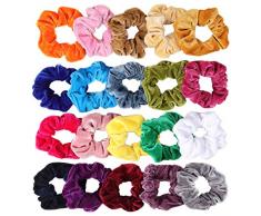 20 Stück Haargummis Samt, 20 Farben Haar Band Damen Haarbänder Aus Samt Elastisches Pferdeschwanz Halter Krawatte Zubehör