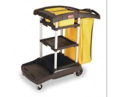 REINIGUNGSWAGEN | IDEAL FÜR CONSERJE | RUBBERMAID | MODELL FG9T7200BLA | VINYL TASCHE | HOHE KAPAZITÄT | 34 GALLONEN | KUNSTSTOFF / ALUMINIUM | EINFACH ZU REINIGEN