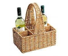 Kesper 19850 Flaschenkorb für 6 Flaschen, Maisblatt, MaÃe: 30 x 20, Höhe: 14/36 cm
