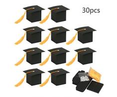 KATOOM 30Pcs Doktorhut Deko Box Herzlichen Glückwunsch Graduation Cap Dekoration Bachelor Hut Geschenkbox 2020 Abi Abschlussfeier Deko