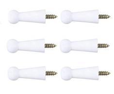 KWODE 6 Stück Kleiderhaken Holz Weiß, Garderobenhaken Modern, Wandhaken / Wand Haken design, Huthaken Türhaken Mantelhaken Hakenleiste