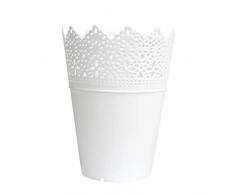 wicemoon, Colorful Flower Übertopf Tablett HOME DECOR Krone Spitze Kunststoff Blumentopf Kunstharz-Töpfe Dekorationen Körbe, plastik, weiß, 14*10*7cm