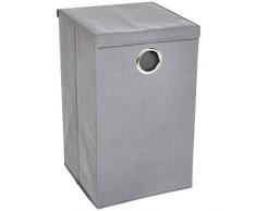 AmazonBasics - Einzelner Wäsche-Sammler mit Magnetverschluss - Grau, 2er-Packung