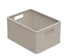 Rotho Eco Country Aufbewahrungskiste 18 l, Kunststoff (PP), Beige, 18 Liter (36,8 x 27,8 x 19,1 cm)