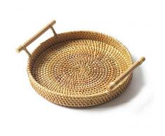 CCLLA Obstkorb Rattan Ablagekorb rustikal windgeflochtener Korb