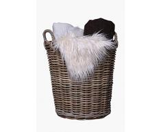 Vivanno Dekokorb Holzkorb Pflanzkorb Korb Rattan Cestino, Koobo Grey 49 x 42 cm