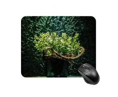 Grünes Pflanzenkorb-Mauspad